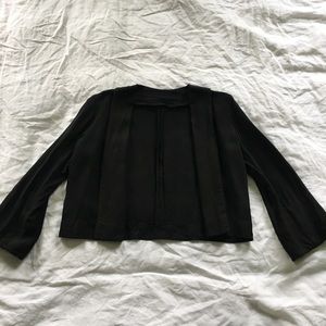 vintage linen cropped blazer